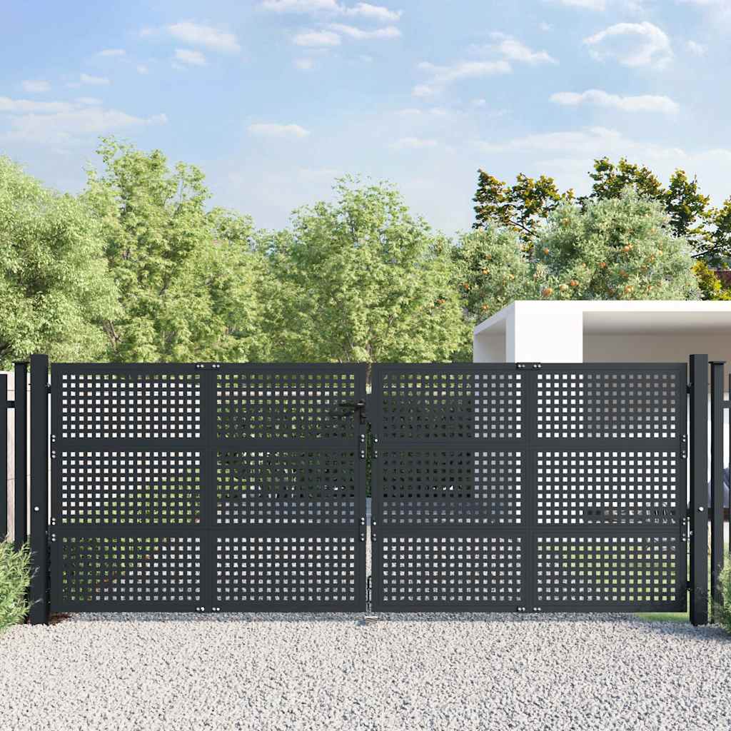Πόρτα Κήπου Ανθρακί 400x125 εκ. Ατσάλι - Pakobazaar