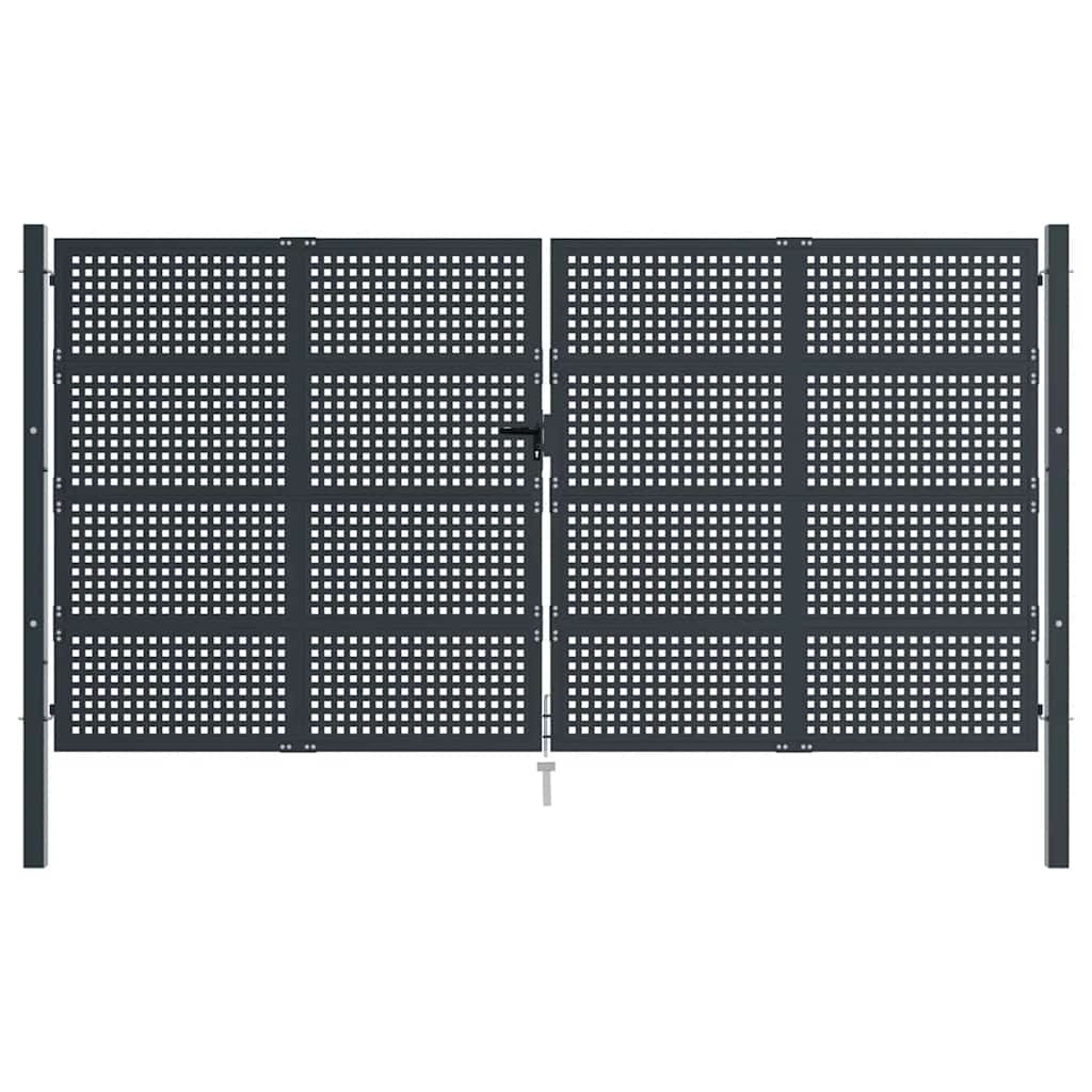 Πόρτα Κήπου Ανθρακί 400x175 εκ. Ατσάλι - Pakobazaar