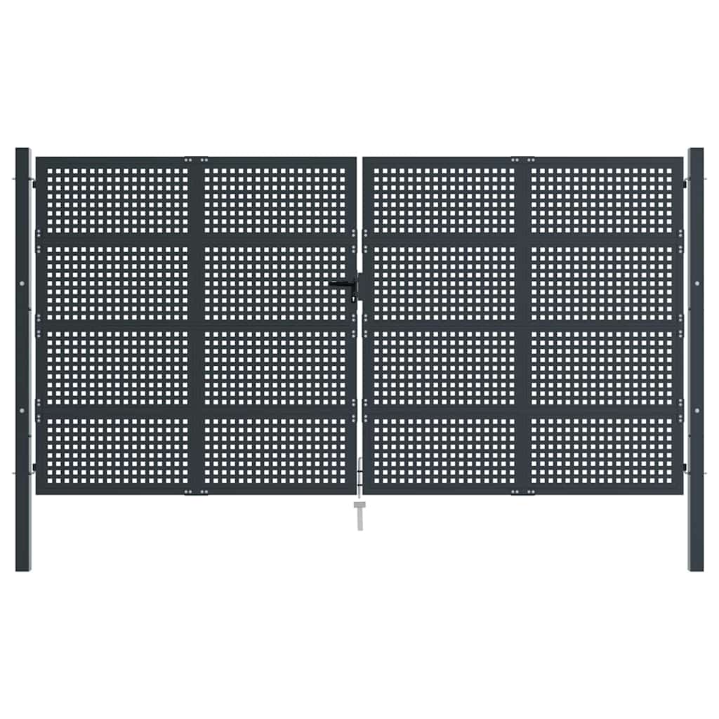 Πόρτα Κήπου Ανθρακί 400x200 εκ. Ατσάλι - Pakobazaar