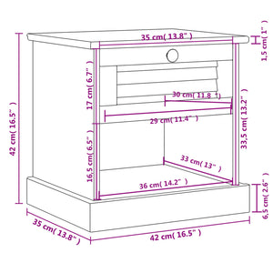 Κομοδίνο VIGO 42 x 35 x 42 εκ. από Μασίφ Ξύλο Πεύκου