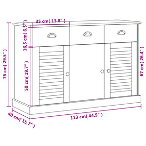 Μπουφές με Συρτάρια VIGO 113 x 40 x 75 εκ. Μασίφ Ξύλο Πεύκο - Pakobazaar