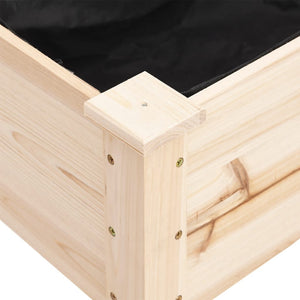 Γλάστρα με Ρόδες & Επένδυση Καφέ 71x37x80 εκ. Μασίφ Ξύλο Ελάτης