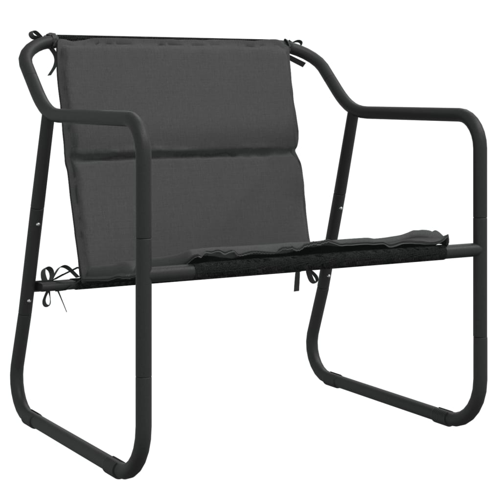 Σαλόνι Κήπου Σετ 4 τεμ. Ανθρακί από Ατσάλι με Μαξιλάρια