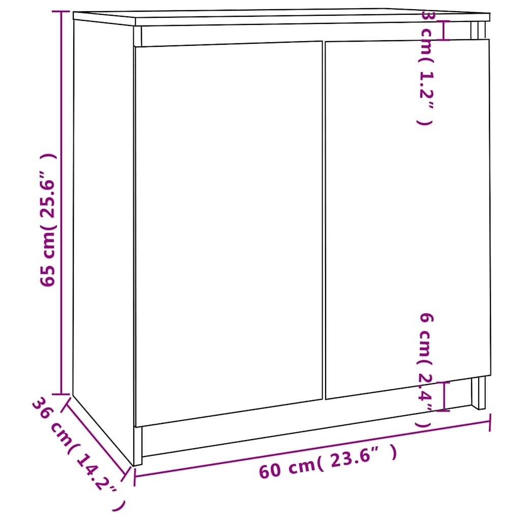 Βοηθητικό Ντουλάπι Λευκό 60 x 36 x 65 εκ. από Μασίφ Ξύλο Πεύκου