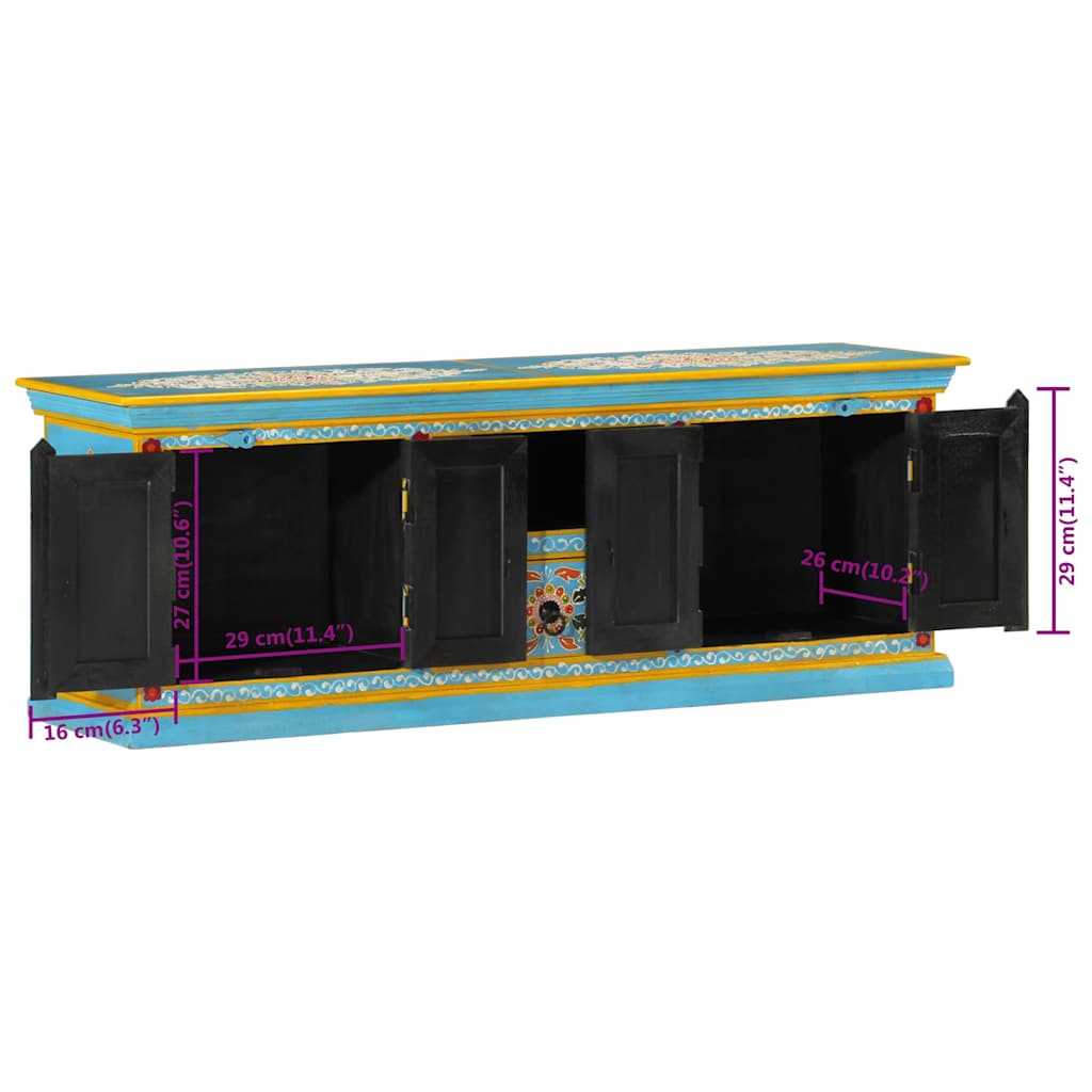 Έπιπλο Τηλεόρασης Μπλε 110 x 30 x 40 εκ. από Μασίφ Ξύλο Μάνγκο - Pakobazaar