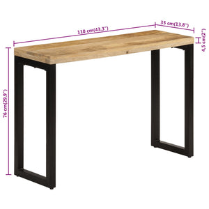 Τραπέζι Κονσόλα 110x35x76 εκ. από Μασίφ Ακατέργαστο Ξύλο Μάνγκο