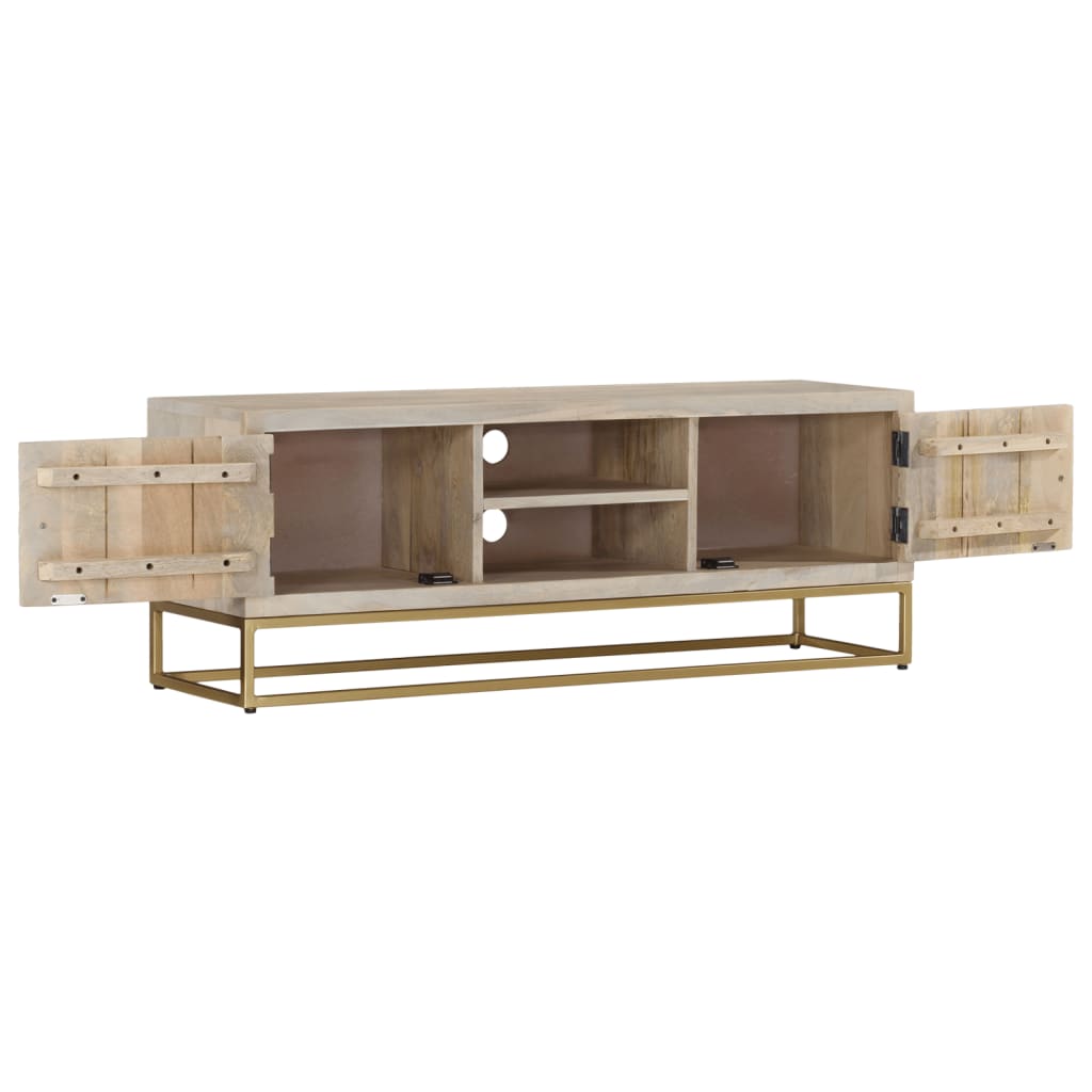 Έπιπλο Τηλεόρασης 110x30x40εκ. από Μασίφ Ξεβαμμένο Ξύλο Μάνγκο