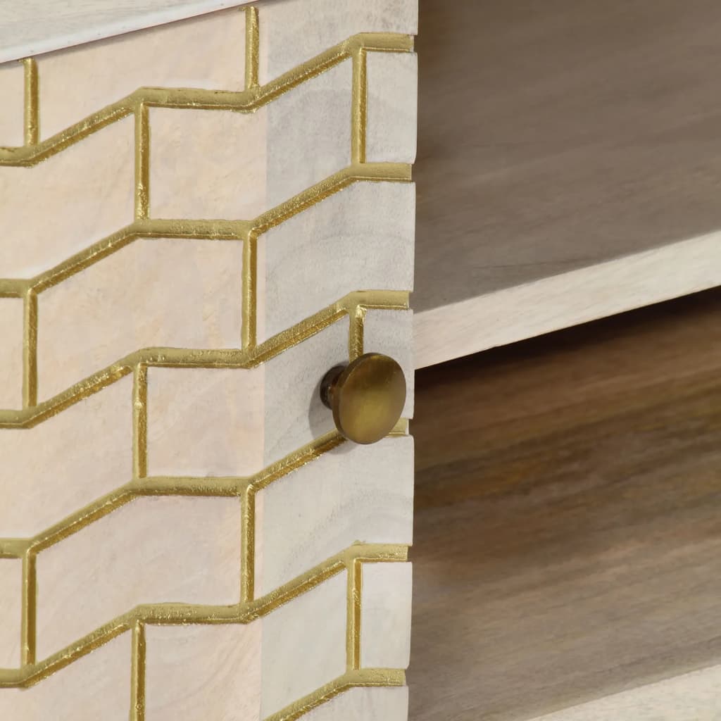 Έπιπλο Τηλεόρασης 110x30x40εκ. από Μασίφ Ξεβαμμένο Ξύλο Μάνγκο
