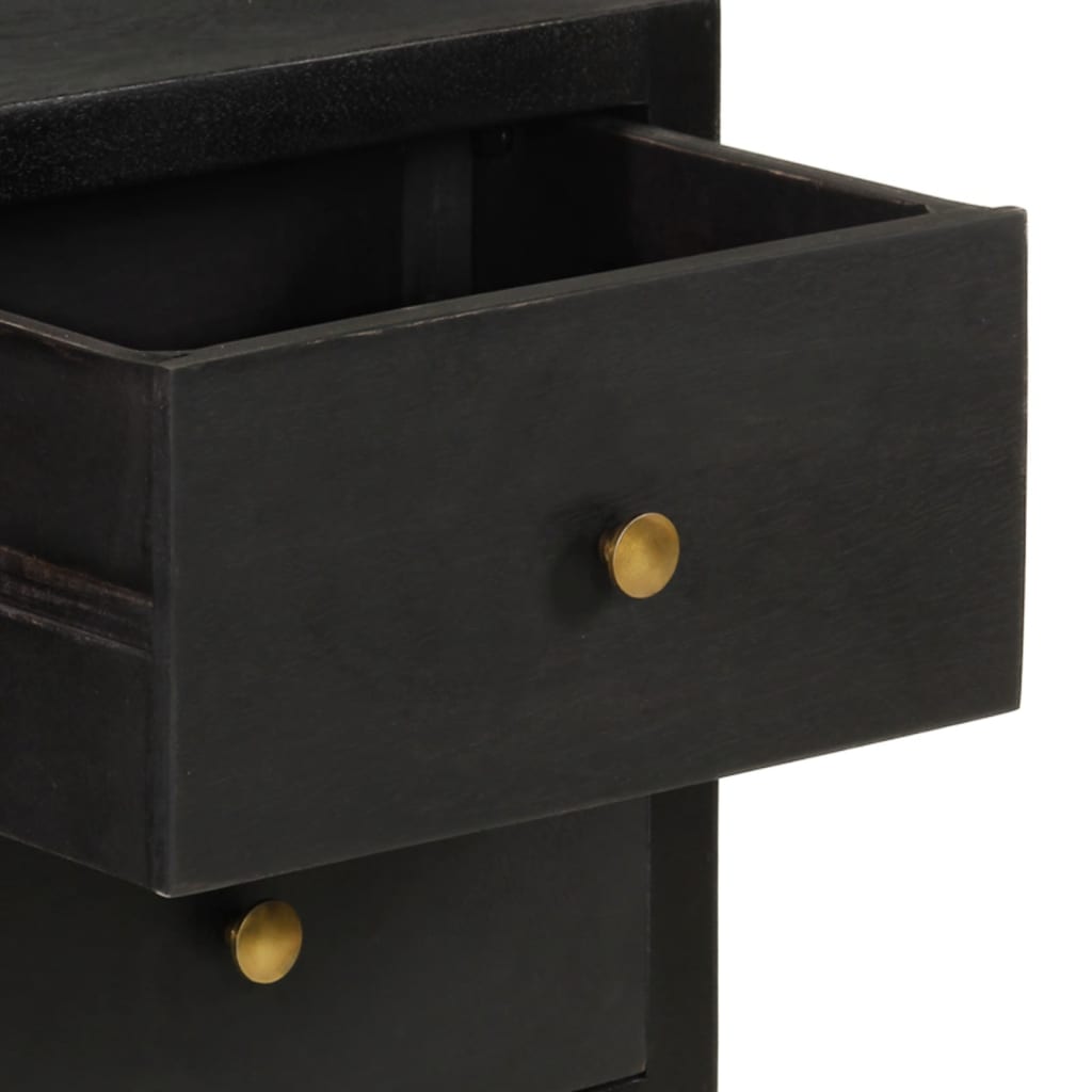 Μπουφές Μαύρος και Χρυσός 110x30x75 εκ. από Μασίφ Ξύλο Μάνγκο - Pakobazaar