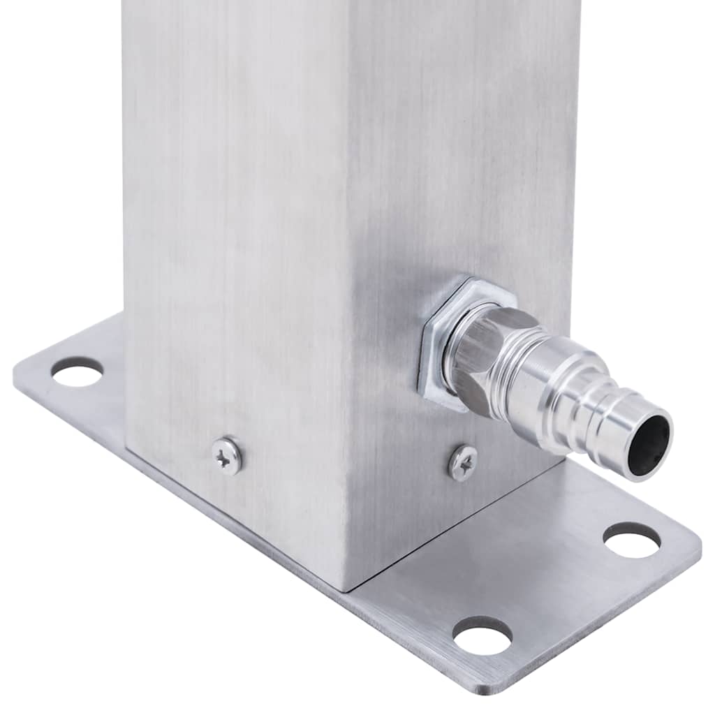 Βρύση Δαπέδου Κήπου Τετράγωνη 60 εκ. από Ανοξείδωτο Ατσάλι