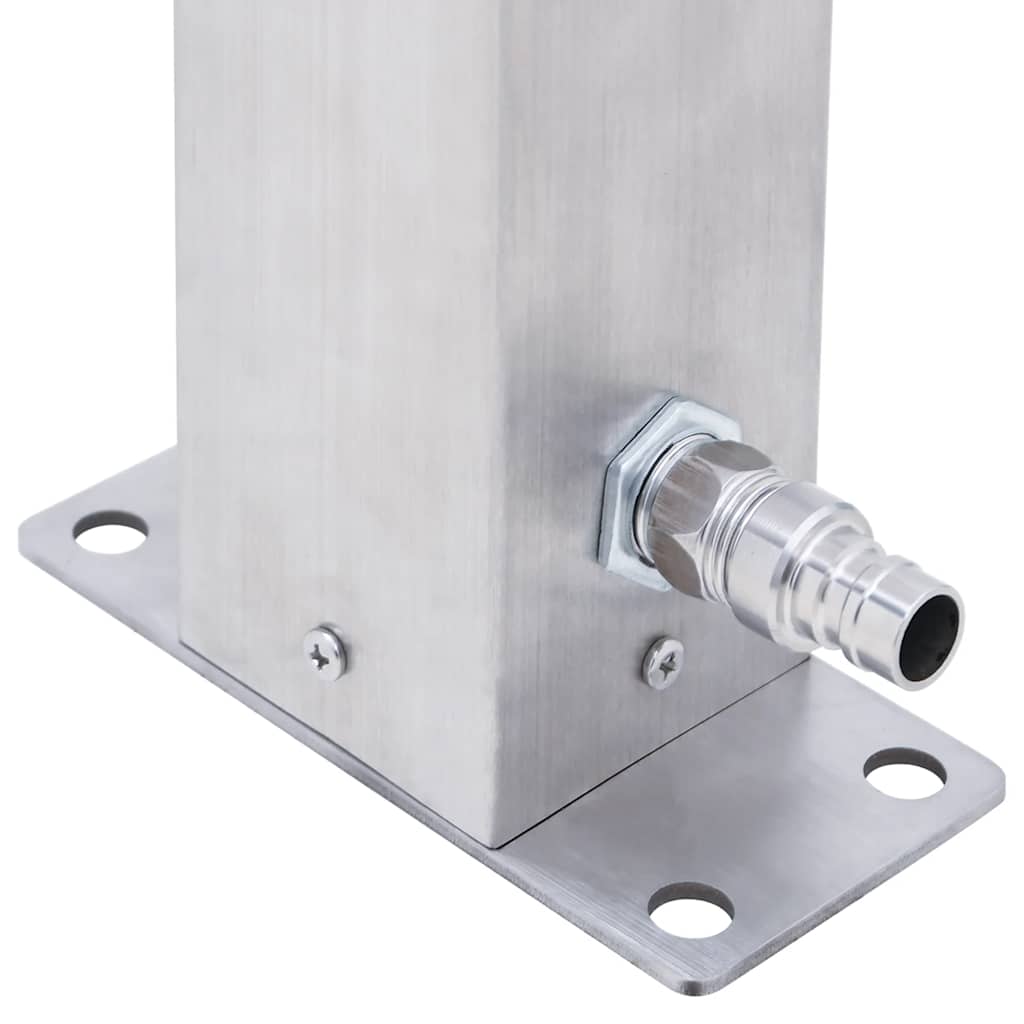 Βρύση Δαπέδου Κήπου Τετράγωνη 80 εκ. από Ανοξείδωτο Ατσάλι