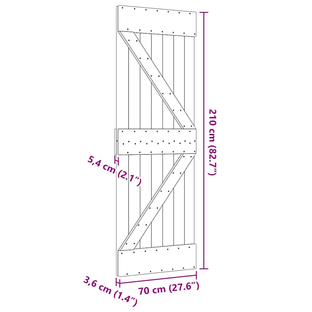 Πόρτα NARVIK 70 x 210 εκ. από Μασίφ Ξύλο Πεύκου - Pakobazaar