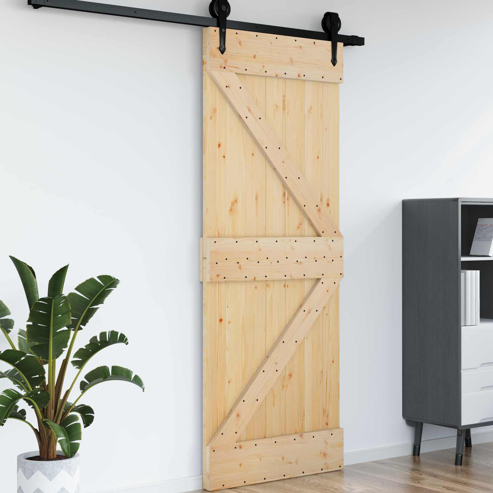 Πόρτα NARVIK Φυσικό 85 x 210 cm Συμπαγές Ξύλο Πεύκου - Pakobazaar
