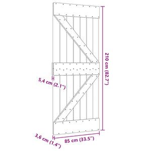 Πόρτα NARVIK Φυσικό 85 x 210 cm Συμπαγές Ξύλο Πεύκου - Pakobazaar