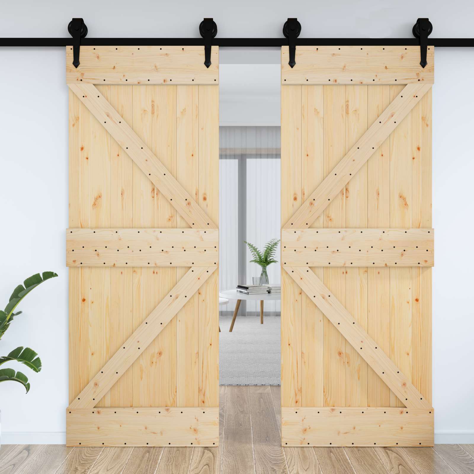 Πόρτα NARVIK Φυσικό 95 x 210 cm Συμπαγές Ξύλο Πεύκου - Pakobazaar
