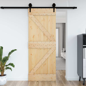 Πόρτα NARVIK Φυσικό 95 x 210 cm Συμπαγές Ξύλο Πεύκου - Pakobazaar
