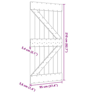 Πόρτα NARVIK Φυσικό 95 x 210 cm Συμπαγές Ξύλο Πεύκου - Pakobazaar