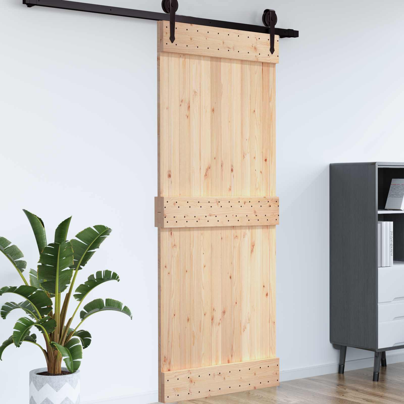 Πόρτα NARVIK Φυσικό 70 x 210 cm Συμπαγές Ξύλο Πεύκου - Pakobazaar
