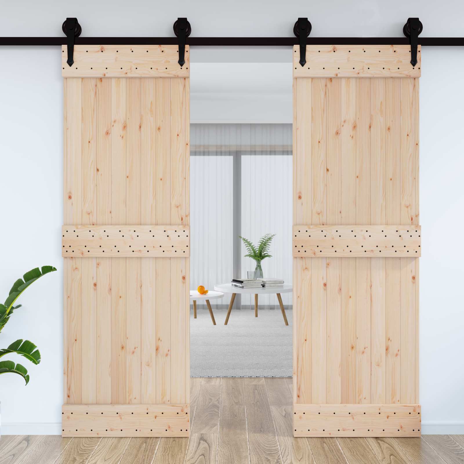 Πόρτα NARVIK Φυσικό 70 x 210 cm Συμπαγές Ξύλο Πεύκου - Pakobazaar