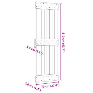Πόρτα NARVIK Φυσικό 70 x 210 cm Συμπαγές Ξύλο Πεύκου - Pakobazaar