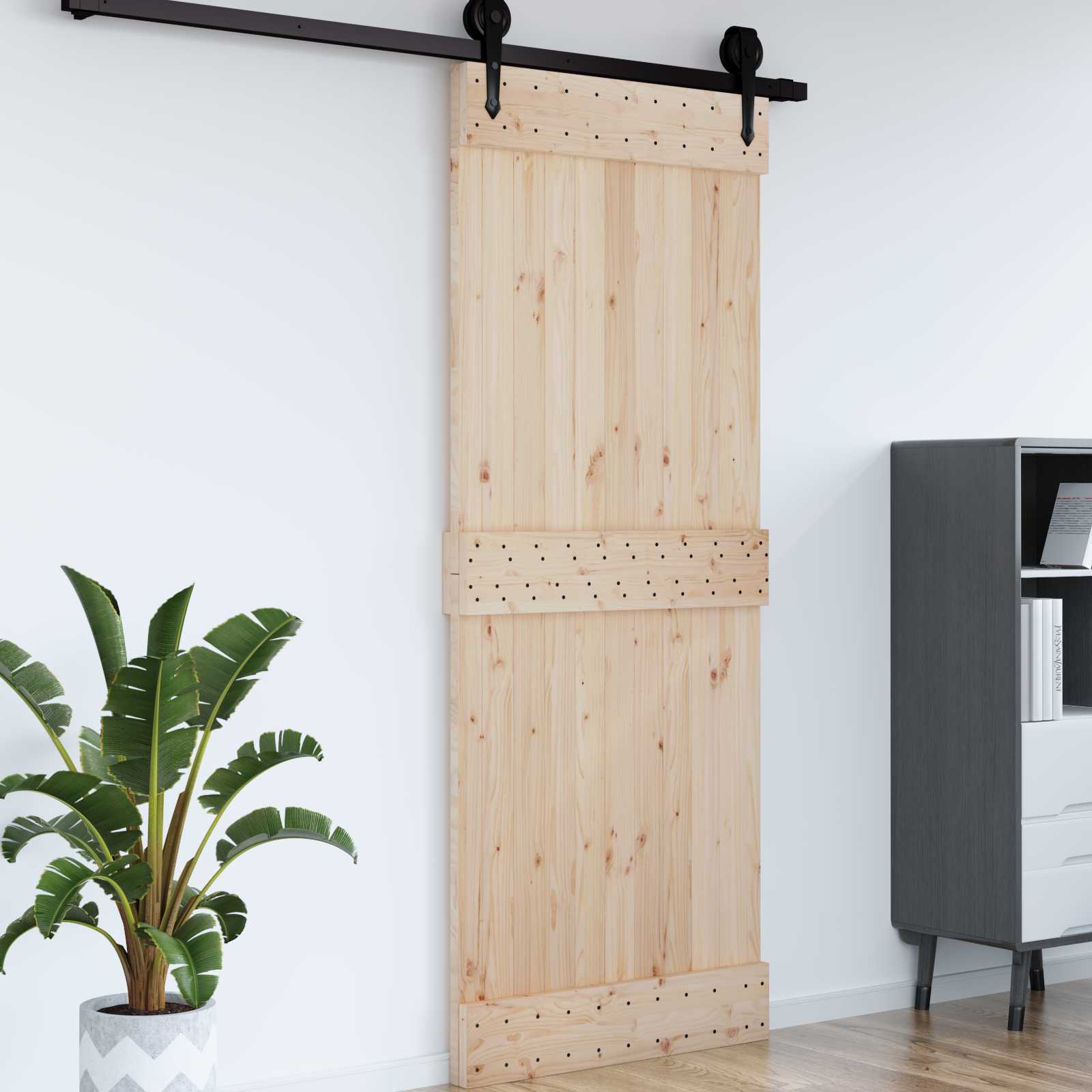 Πόρτα NARVIK Φυσικό 80 x 210 cm Συμπαγές Ξύλο Πεύκου - Pakobazaar