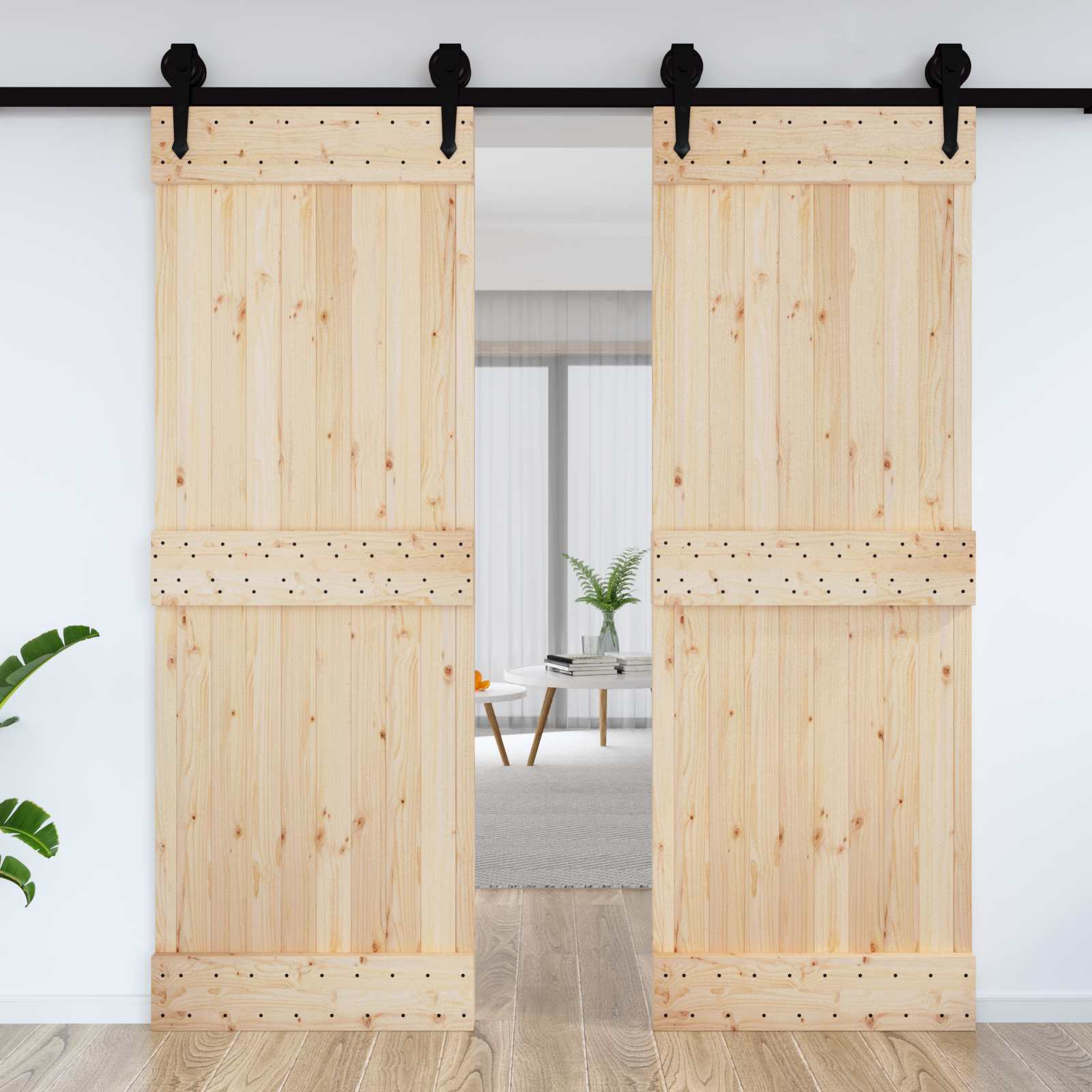 Πόρτα NARVIK Φυσικό 80 x 210 cm Συμπαγές Ξύλο Πεύκου - Pakobazaar
