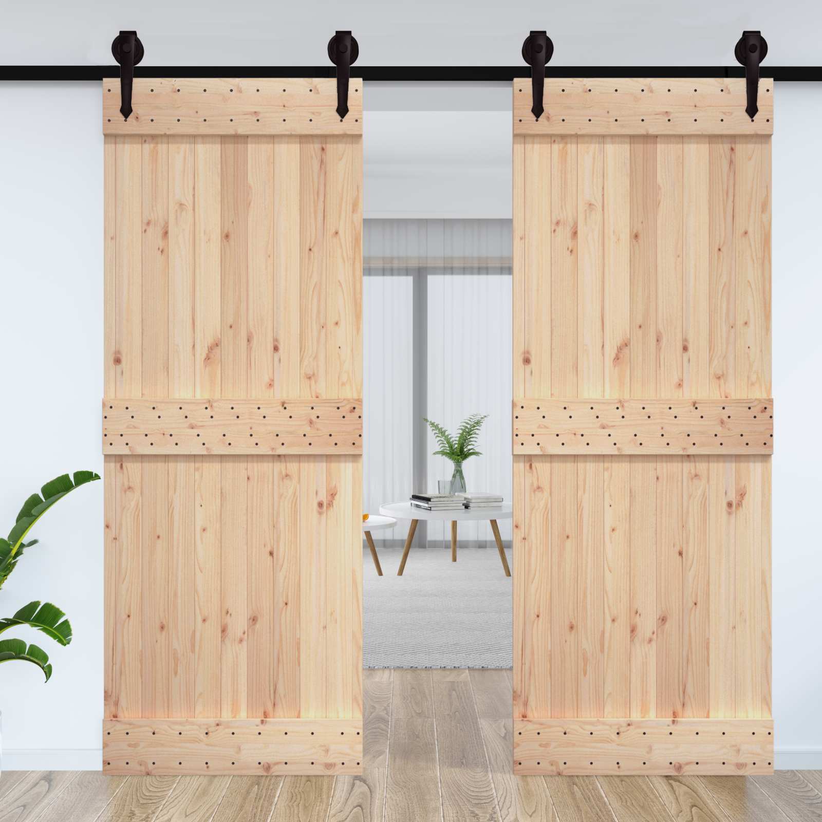 Πόρτα NARVIK Φυσικό 85 x 210 cm Συμπαγές Ξύλο Πεύκου - Pakobazaar