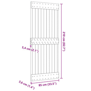Πόρτα NARVIK Φυσικό 85 x 210 cm Συμπαγές Ξύλο Πεύκου - Pakobazaar