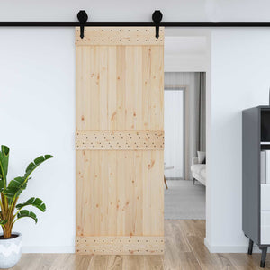 Πόρτα NARVIK Φυσικό 90 x 210 cm Συμπαγές Ξύλο Πεύκου - Pakobazaar