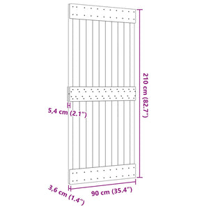 Πόρτα NARVIK Φυσικό 90 x 210 cm Συμπαγές Ξύλο Πεύκου - Pakobazaar