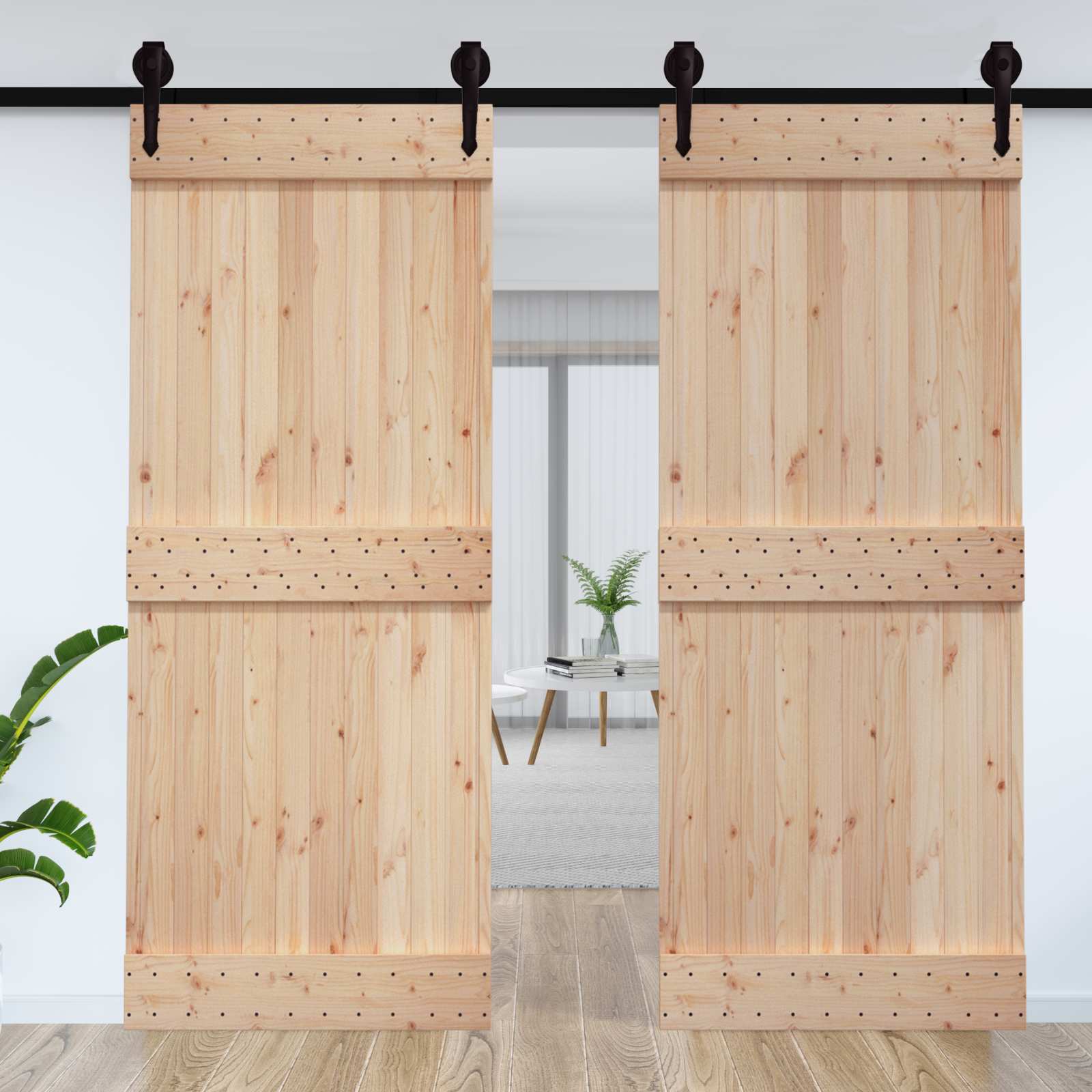 Πόρτα NARVIK Φυσικό 95 x 210 cm Συμπαγές Ξύλο Πεύκου - Pakobazaar