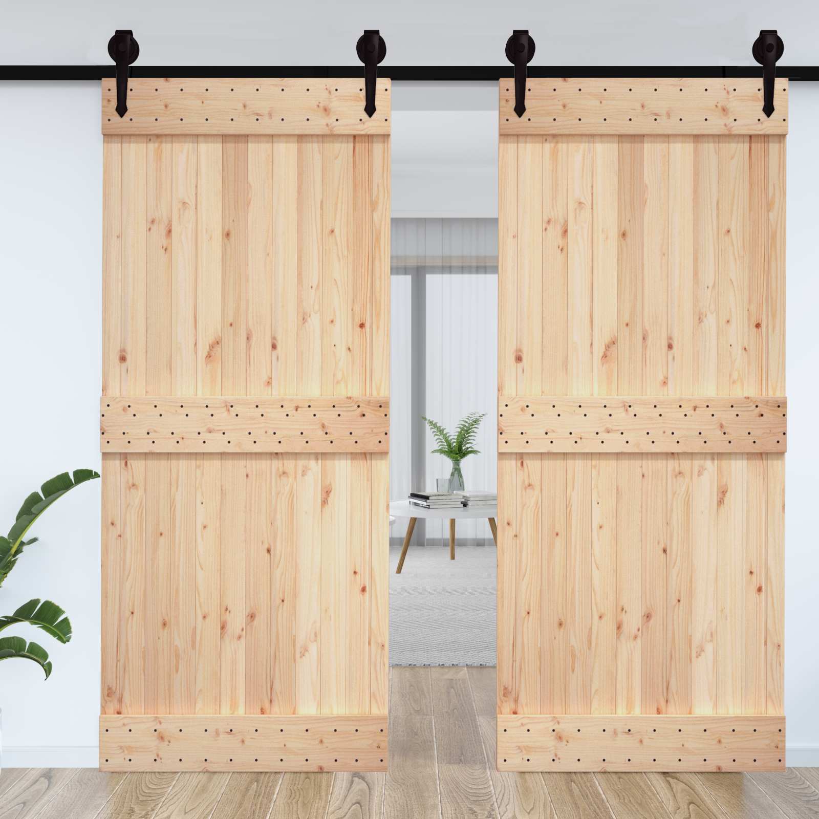 Πόρτα NARVIK Φυσικό 100 x 210 cm Συμπαγές Ξύλο Πεύκου - Pakobazaar