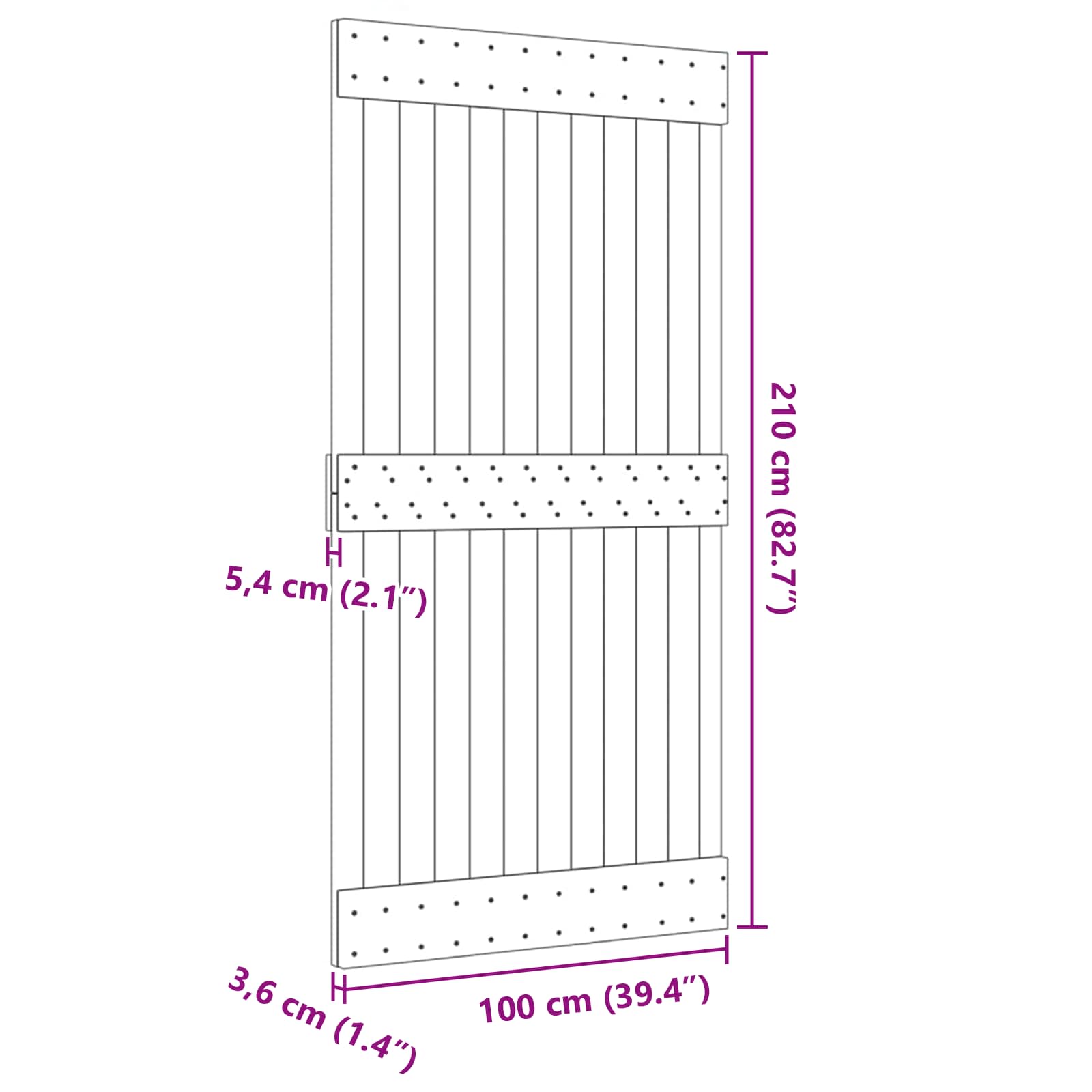 Πόρτα NARVIK Φυσικό 100 x 210 cm Συμπαγές Ξύλο Πεύκου - Pakobazaar