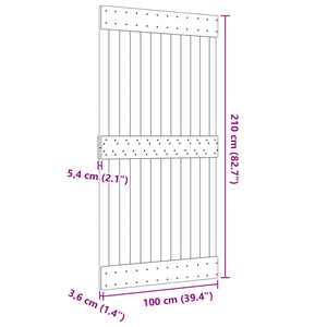 Πόρτα NARVIK Φυσικό 100 x 210 cm Συμπαγές Ξύλο Πεύκου - Pakobazaar