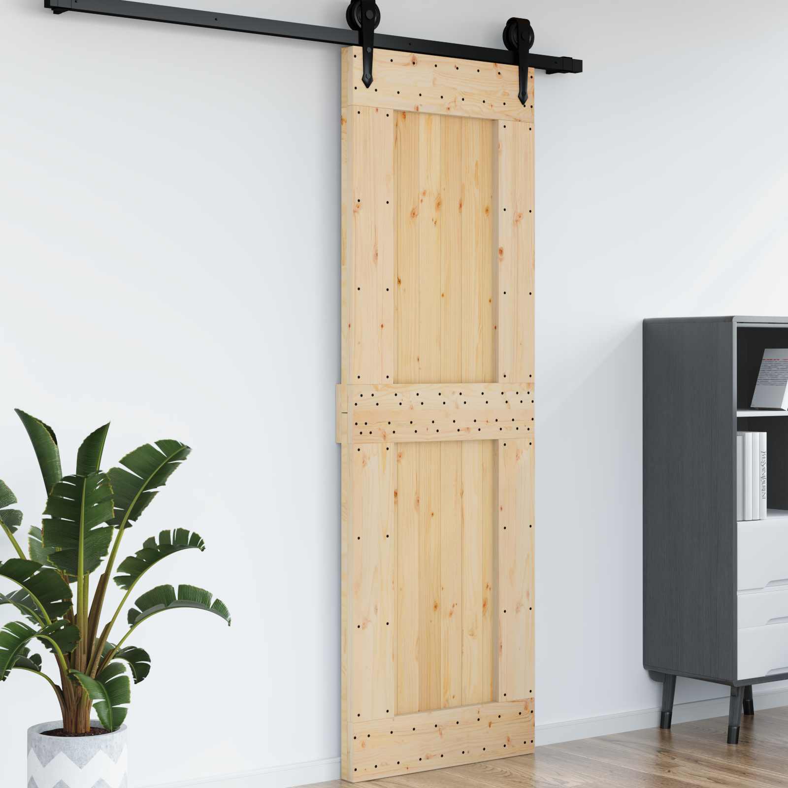 Πόρτα NARVIK Φυσικό 70 x 210 cm Συμπαγές Ξύλο Πεύκου - Pakobazaar