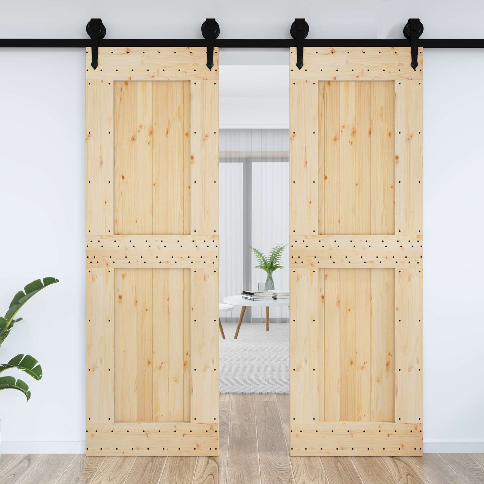 Πόρτα NARVIK Φυσικό 70 x 210 cm Συμπαγές Ξύλο Πεύκου - Pakobazaar