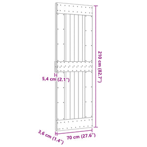Πόρτα NARVIK Φυσικό 70 x 210 cm Συμπαγές Ξύλο Πεύκου - Pakobazaar