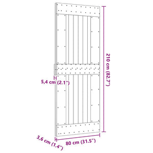 Πόρτα NARVIK 80 x 210 εκ. από Μασίφ Ξύλο Πεύκου - Pakobazaar