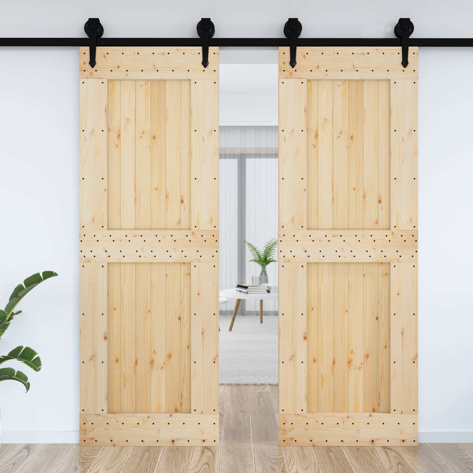Πόρτα NARVIK Φυσικό 80 x 210 cm Συμπαγές Ξύλο Πεύκου - Pakobazaar