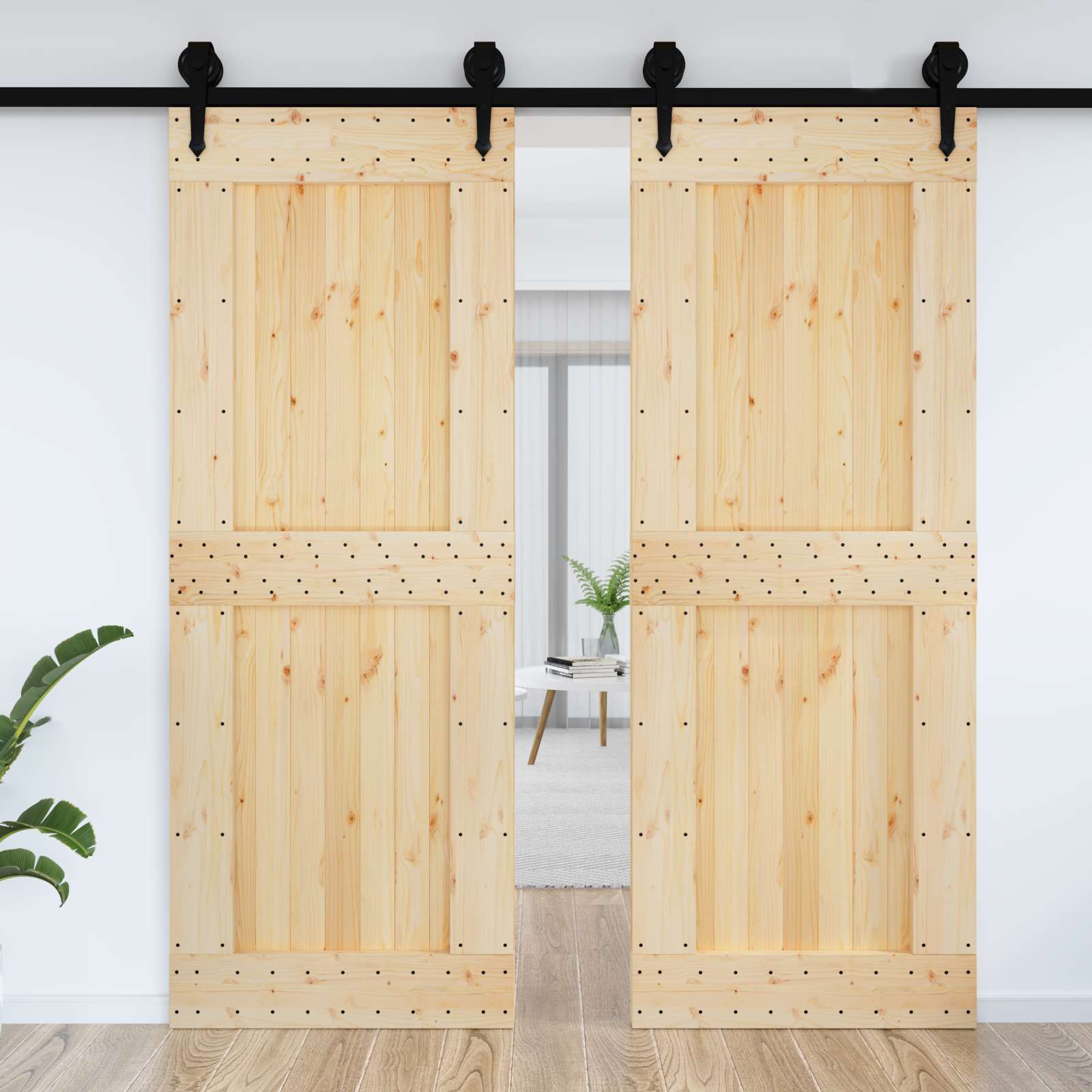 Πόρτα NARVIK Φυσικό 85 x 210 cm Συμπαγές Ξύλο Πεύκου - Pakobazaar