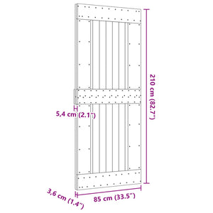 Πόρτα NARVIK Φυσικό 85 x 210 cm Συμπαγές Ξύλο Πεύκου - Pakobazaar