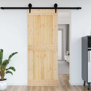 Πόρτα NARVIK Φυσικό 90 x 210 cm Συμπαγές Ξύλο Πεύκου - Pakobazaar