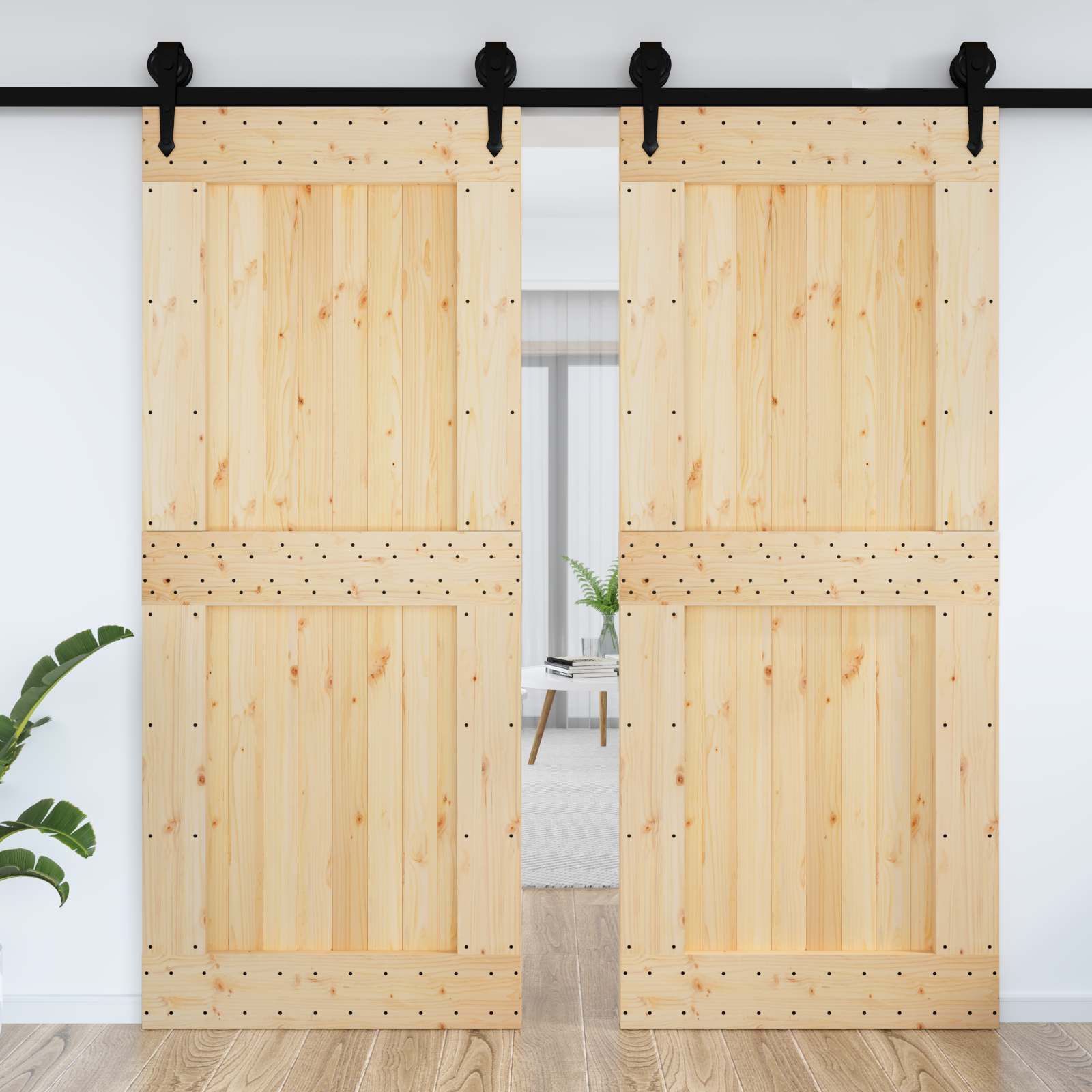 Πόρτα NARVIK Φυσικό 95 x 210 cm Συμπαγές Ξύλο Πεύκου - Pakobazaar