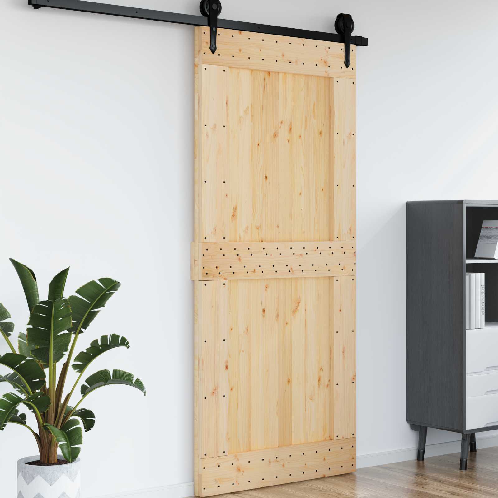 Πόρτα NARVIK Φυσικό 100 x 210 cm Συμπαγές Ξύλο Πεύκου - Pakobazaar