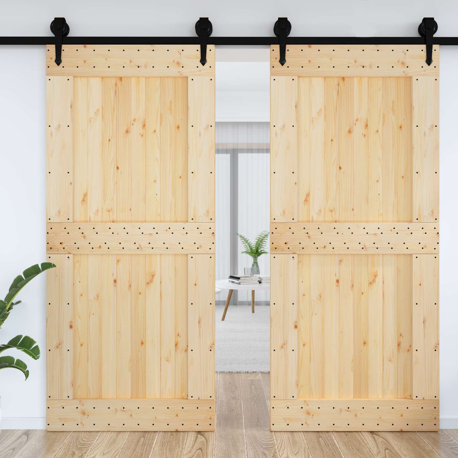 Πόρτα NARVIK Φυσικό 100 x 210 cm Συμπαγές Ξύλο Πεύκου - Pakobazaar
