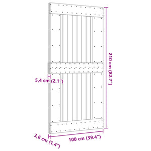 Πόρτα NARVIK Φυσικό 100 x 210 cm Συμπαγές Ξύλο Πεύκου - Pakobazaar