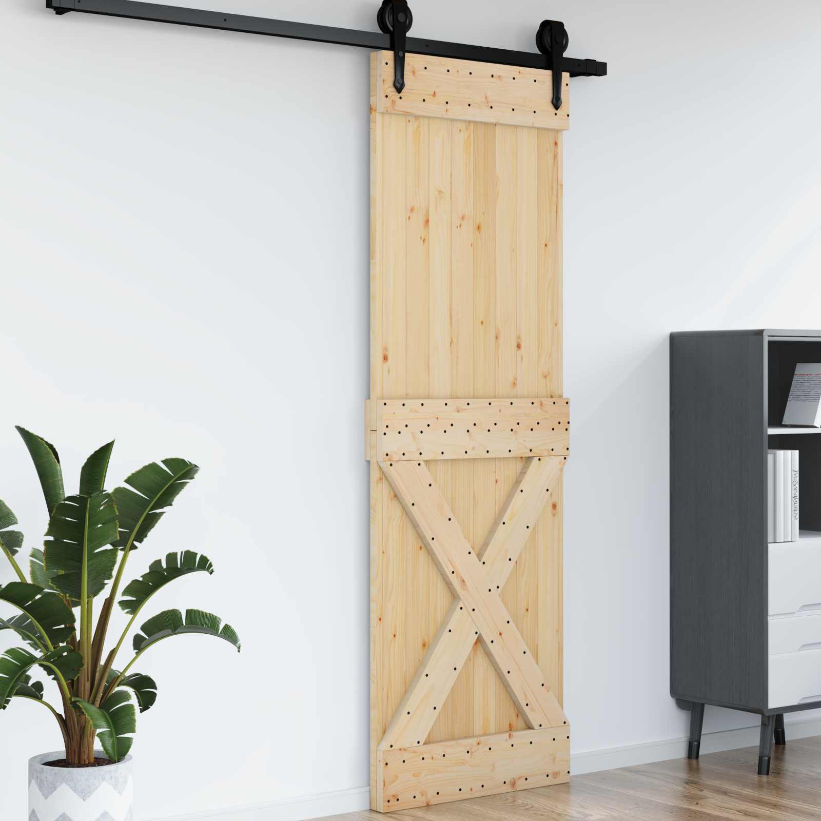 Πόρτα NARVIK Φυσικό 70 x 210 cm Συμπαγές Ξύλο Πεύκου - Pakobazaar