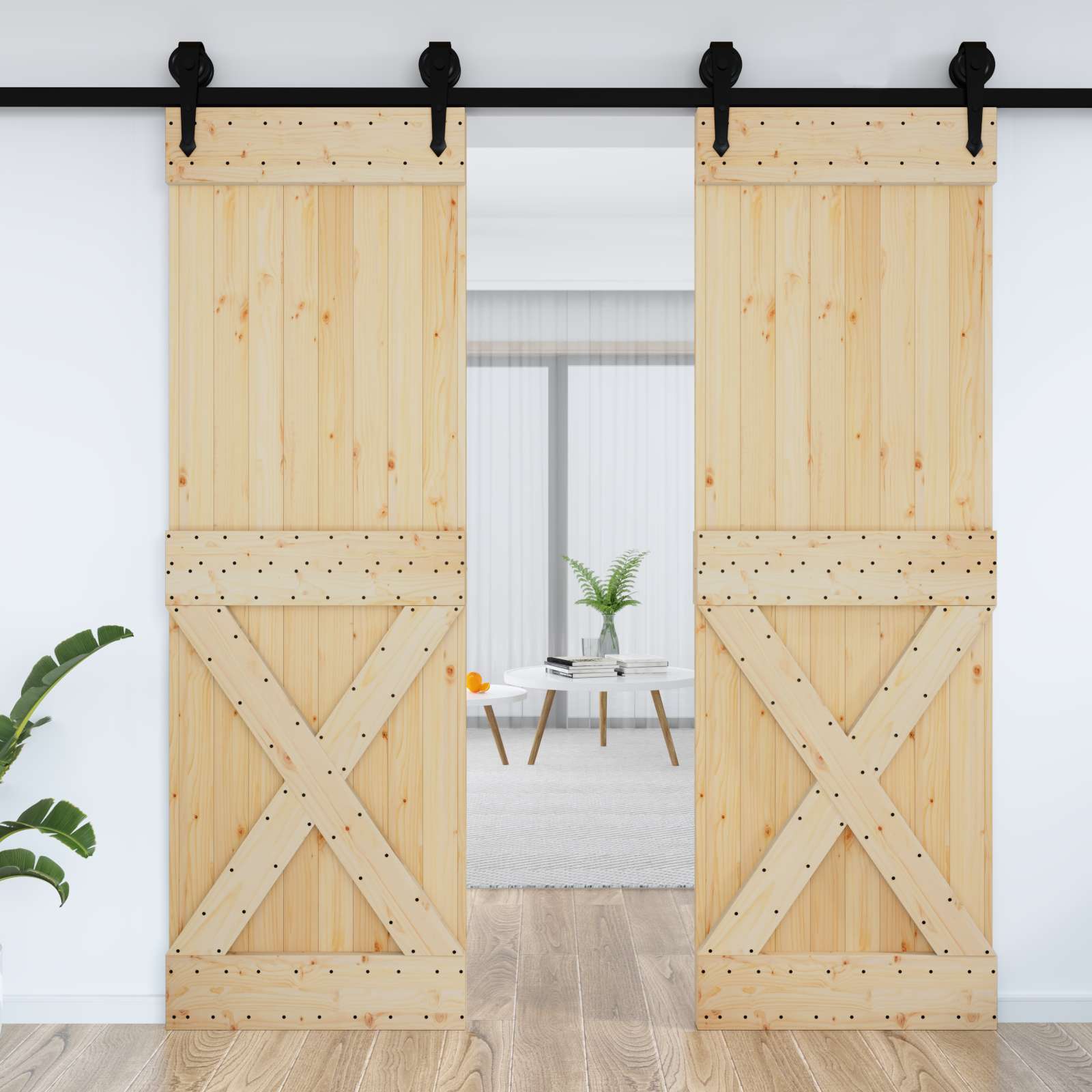 Πόρτα NARVIK Φυσικό 70 x 210 cm Συμπαγές Ξύλο Πεύκου - Pakobazaar