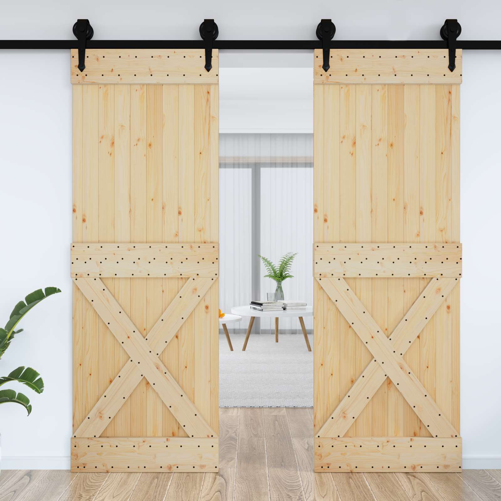 Πόρτα NARVIK Φυσικό 80 x 210 cm Συμπαγές Ξύλο Πεύκου - Pakobazaar