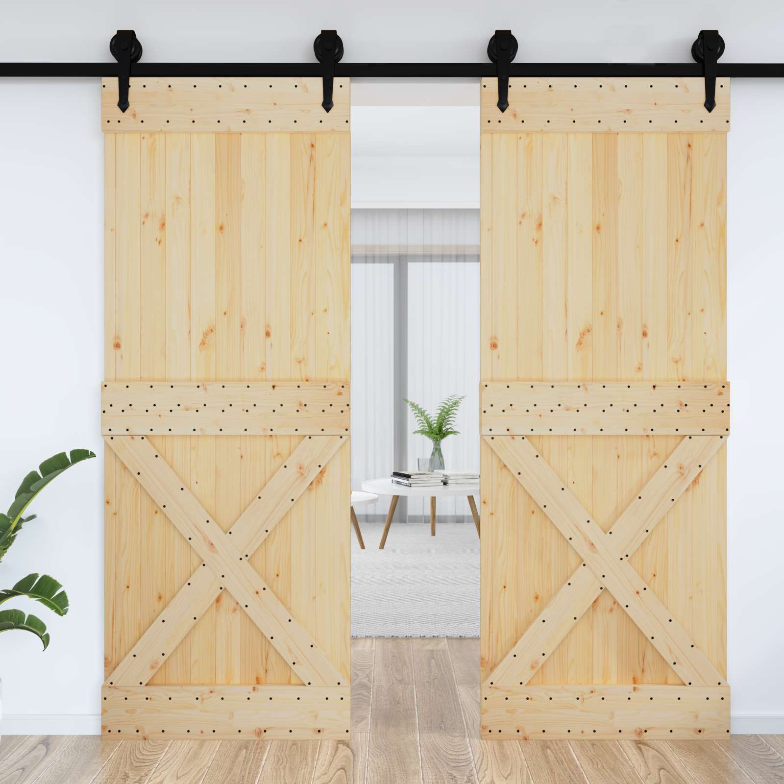 Πόρτα NARVIK Φυσικό 85 x 210 cm Συμπαγές Ξύλο Πεύκου - Pakobazaar